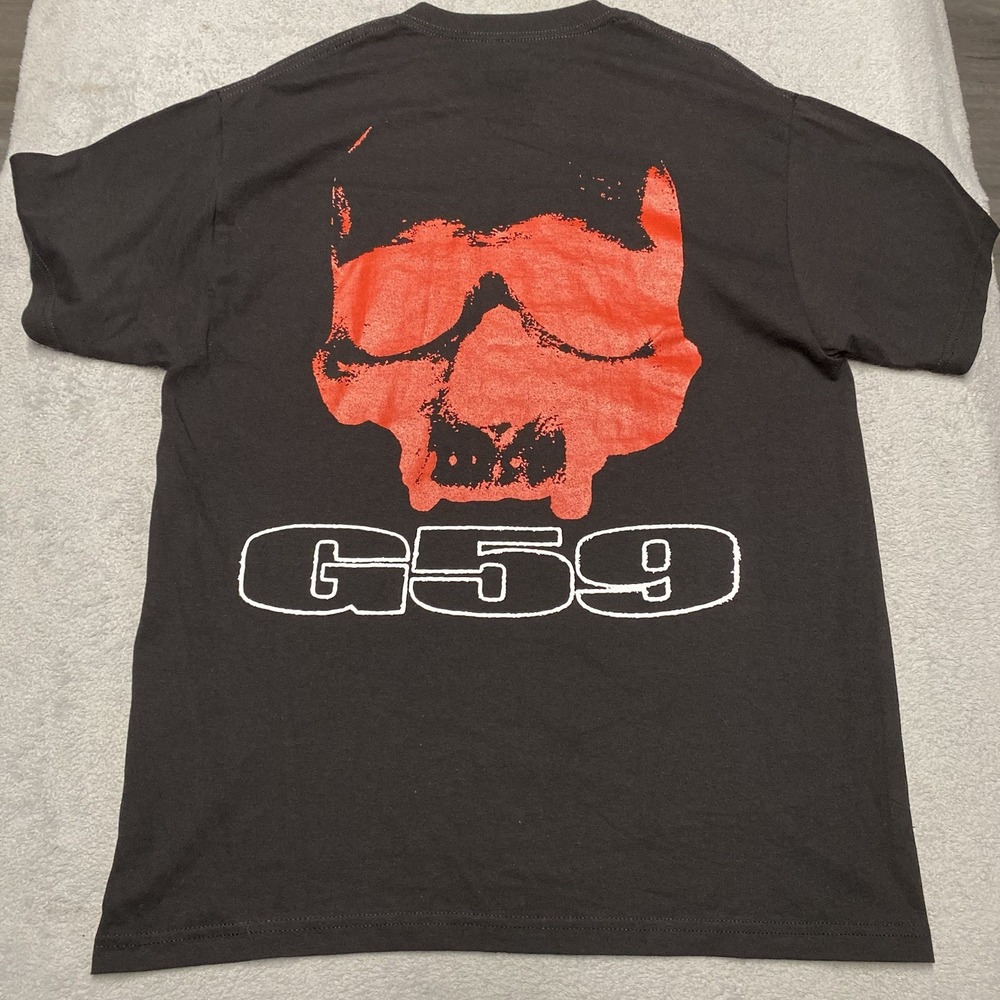 G59 Records T Shirt Mens Large Black Red Skull Double Sided Suicideboys Hip Hop
